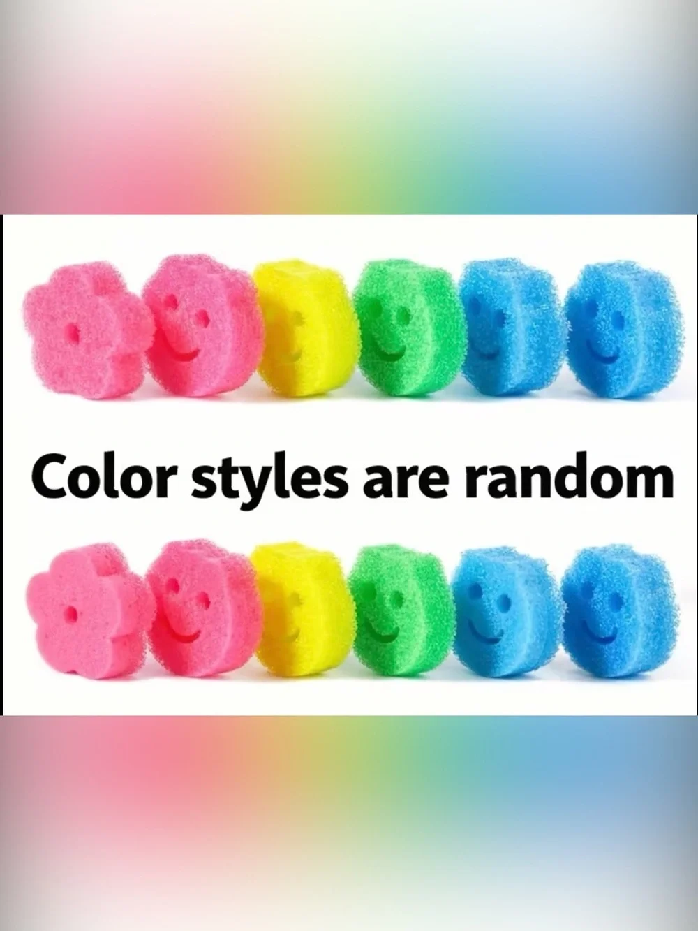 Colorful Smiley Cleaning Sponges | 7pk
